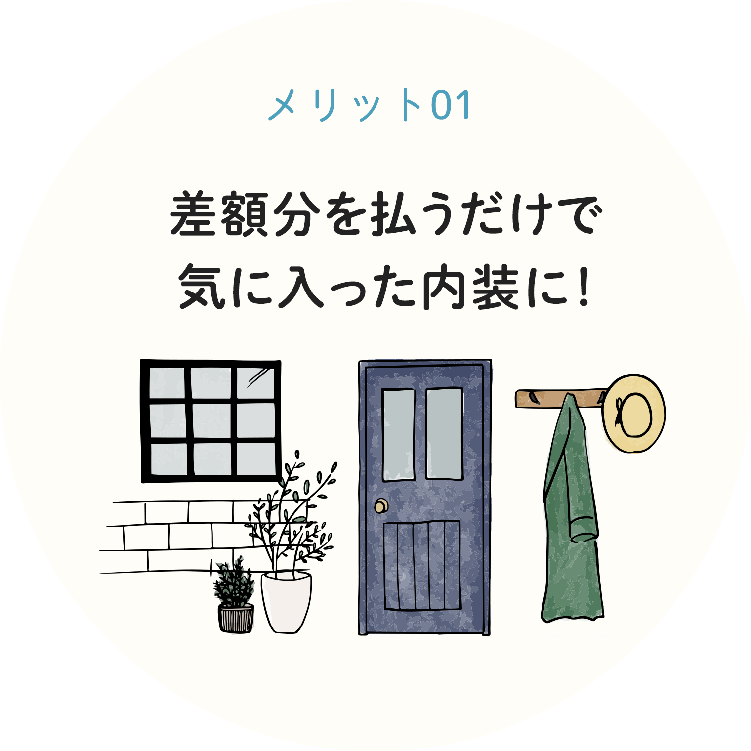 差額分を払うだけで気に入った内装に